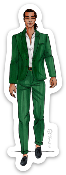 Teddy in the Green Suit Sticker (J7)