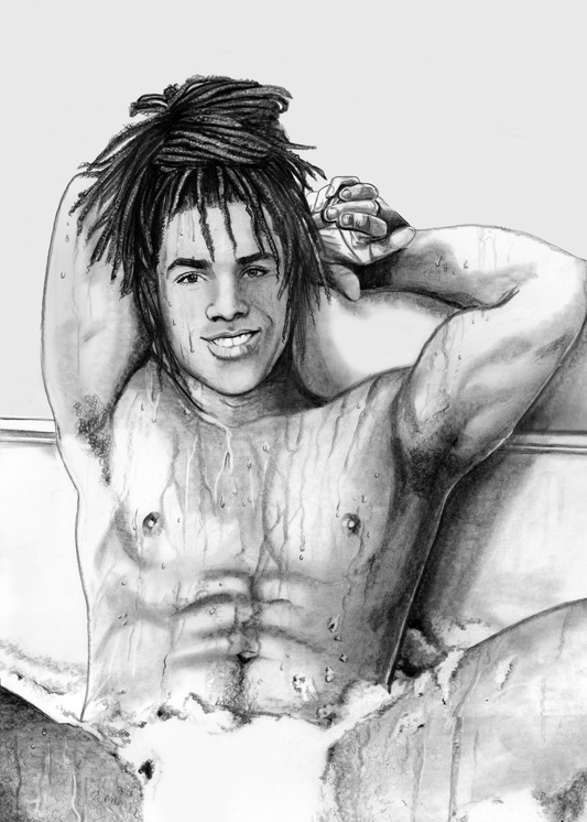 Teddy in the Tub 5x7 Print