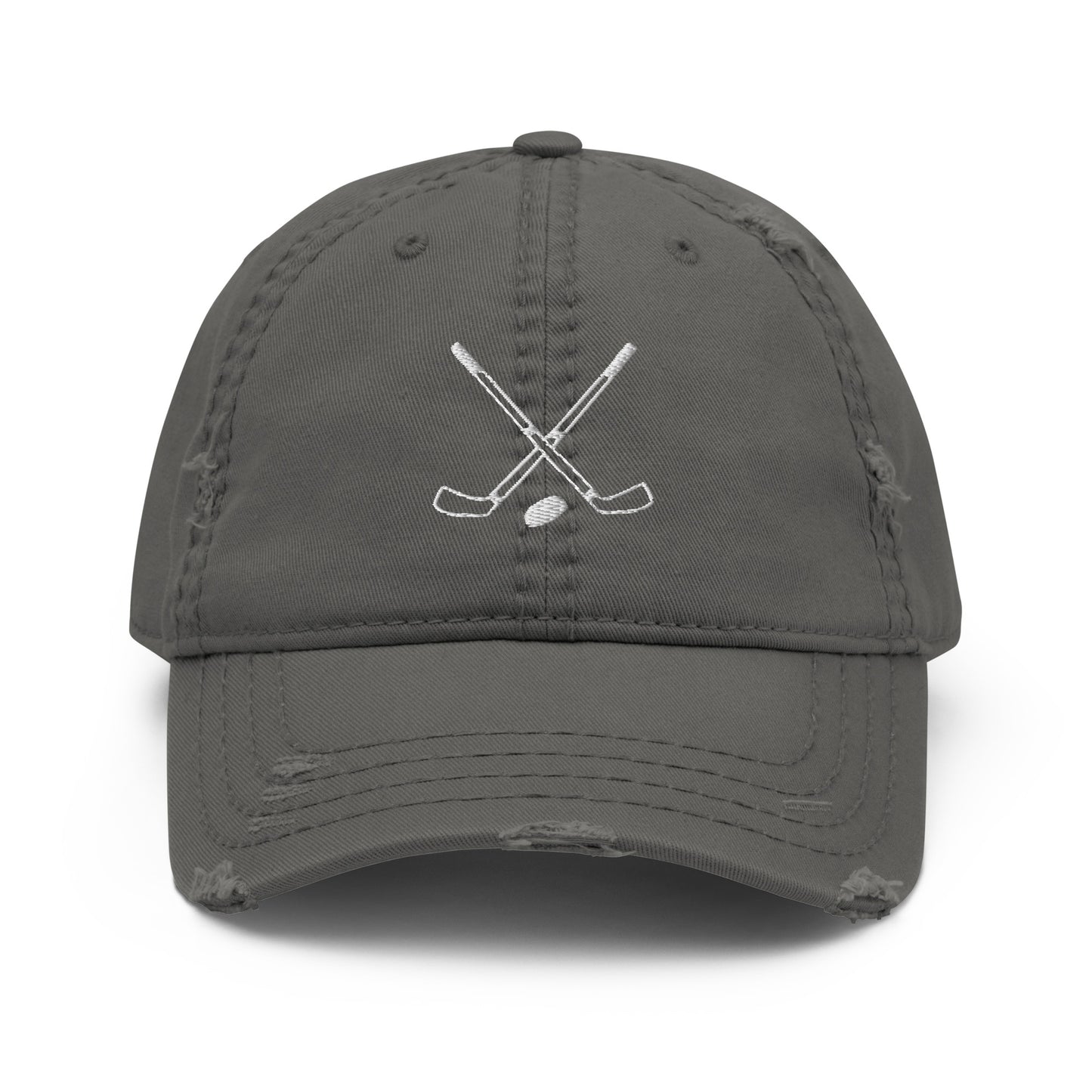 Crossed Sticks Distressed Hat