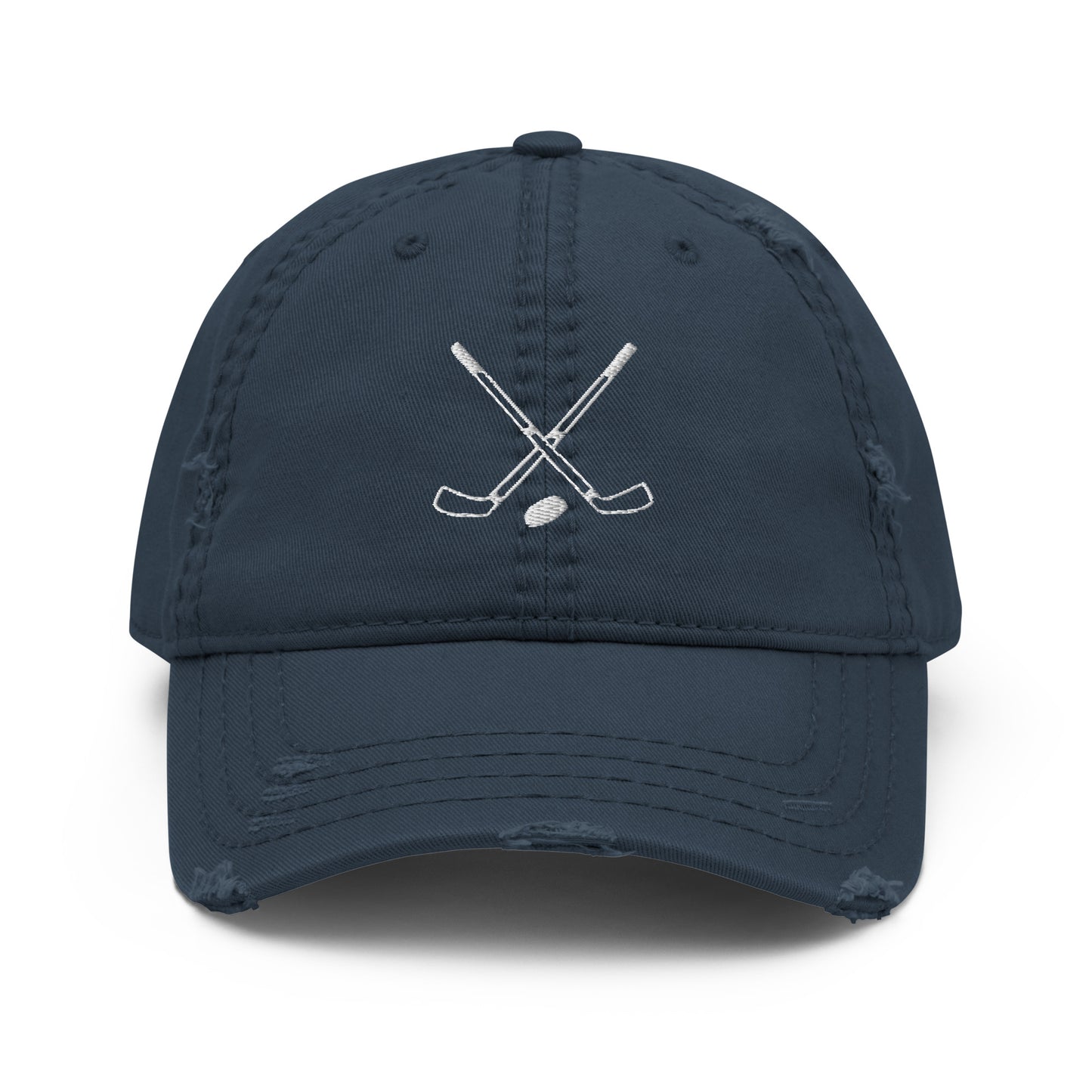 Crossed Sticks Distressed Hat