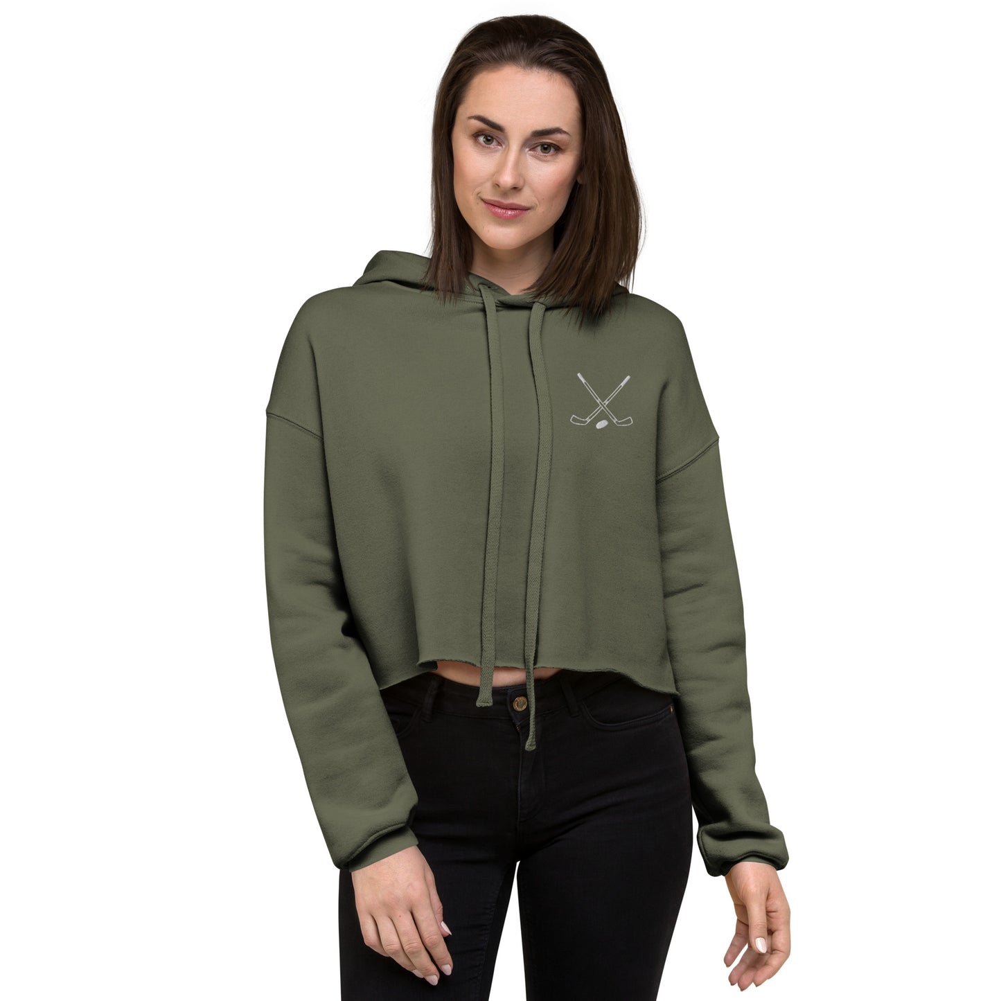 Crossed Sticks Women's Cropped Hoodie